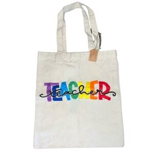 Colorful Teacher Canvas Tote Bag​